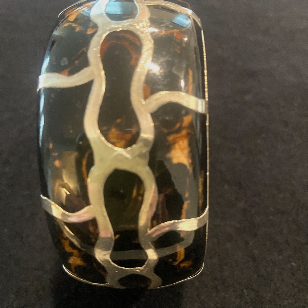 Fun Silver, Black and Brown Cuff Bracelet